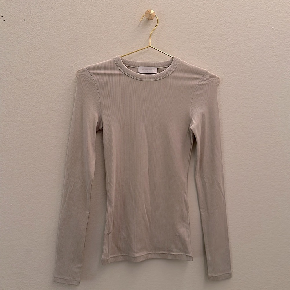 Women's Long Sleeve Beige Top